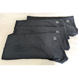 4 Womens Boyshorts Underwear Black XL / US 8 High Waisted Cotton Briefs